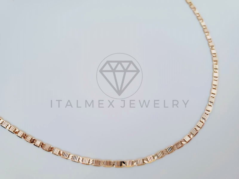 Cadena Clásica - 106080 - Estilo Gucci Rayada 3mm/24" Dorada - Oro Laminado 18K