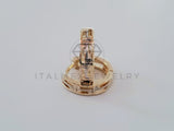 Arete de Lujo - 105356 - Huggie de Grecas Oro Laminado 18K