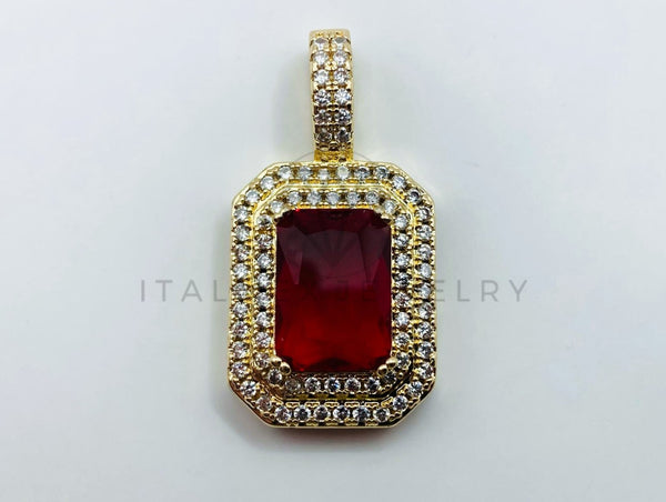Dije de Lujo - 105712 - Dije Circonia Princesa Roja Oro Laminado 18K