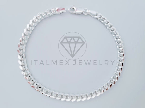 Pulsera de Lujo - 104838 - Diseño Cubana Miami 4mm/7 Pulgadas Plata Fina .925