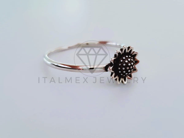 Anillo de Dama - 105049 - Anillo de Flor Girasol - Plata .925