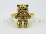 Anillo de Dama - 105577 - Anillo Osito de Peluche Circonia Clara Oro Laminado 18K