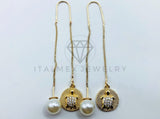 Arete de Lujo - 105798 - Arete Violador Tortuga Circonia Clara Oro Laminado 18K