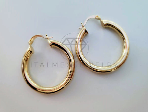 Arracada de Lujo - 105098 - Arracada de Tubo Lisa Dorada 40mm Oro Laminado 18K