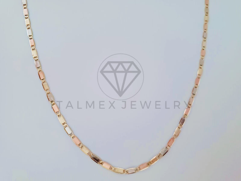 Cadena Clásica - 104953 - Estilo Gucci Rayada 2.5mm/24 Pulgadas Florentina - Oro Laminado 18K