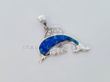 Dije No Religioso - 105166 - Dije Delfin Turquesa Plata .925