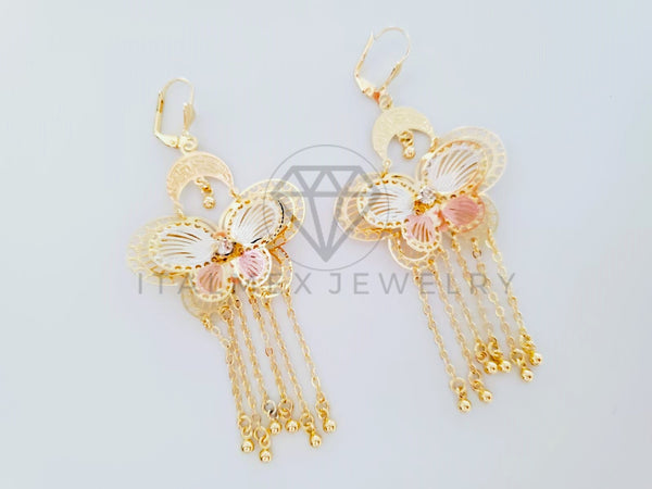 Arete de Lujo - 104883 - Estilo Mariposa Filigrana Oro Laminado 18K