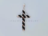 Dije Religioso - 104998 - Dije Cruz Espiral Negro - Plata .925