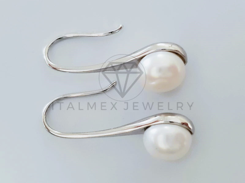 Arete de Lujo - 104753 - Arete Gota con Perla Plata Fina .925