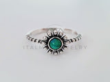 Anillo de Dama - 105131 - Anillo Flor Turquesa - Plata .925