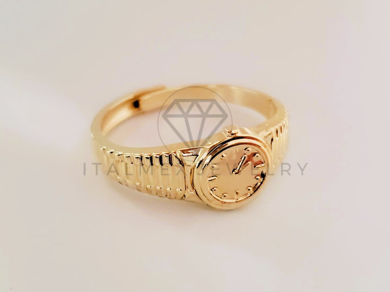 Anillo de Dama - 105390 - Anillo Reloj Dorado Oro Laminado 18K