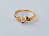 Anillo de Lujo - 104928 - Diseño Chispitas Circonia Negra Oro Laminado 18K