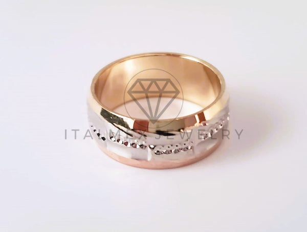 Anillo Dama de Lujo - 104693 - Diseño Matrimonio Diamantado Oro Laminado 18K