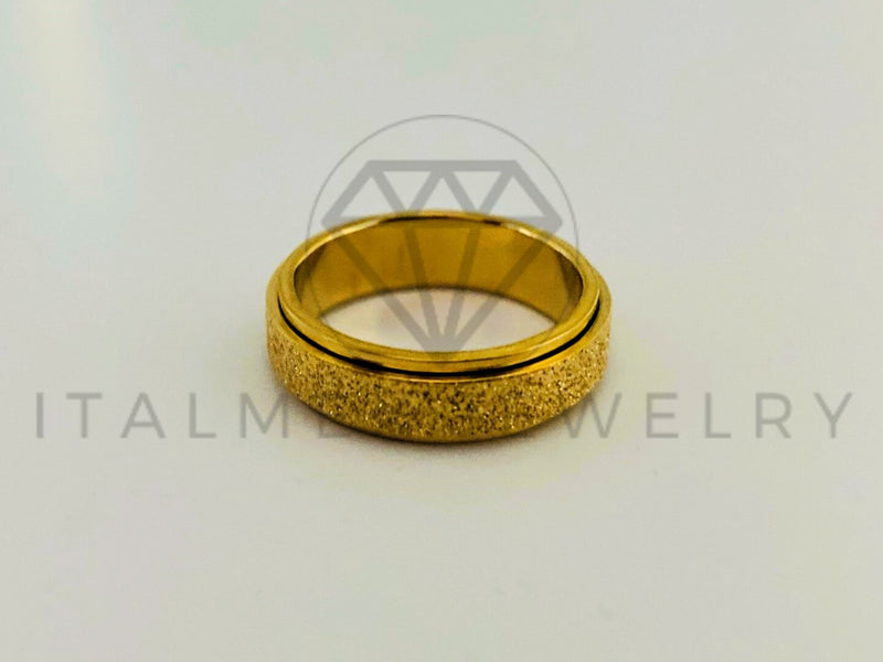 Anillo de Lujo - 105443 - Argolla Arenada Giratoria Oro Laminado 18K