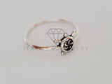 Anillo de Dama - 105129 - Tortuga y Flor con Circonia Rosa Plata .925