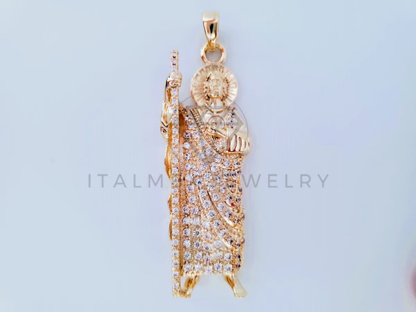 Dije Religioso - 104881 - Dije de San Judas con Circonia Clara Oro Laminado 18K