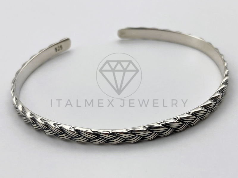 Pulsera de Lujo - 105462 - Aro Ajustable Tejido Diseñador Plata .925