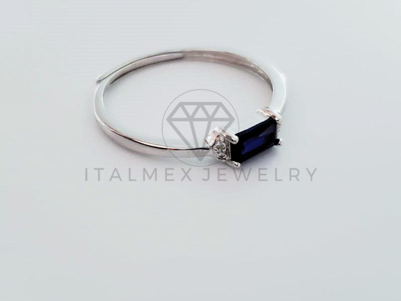 Anillo de Dama - 104727 - Anillo Circonia Princesa Azul Plata .925