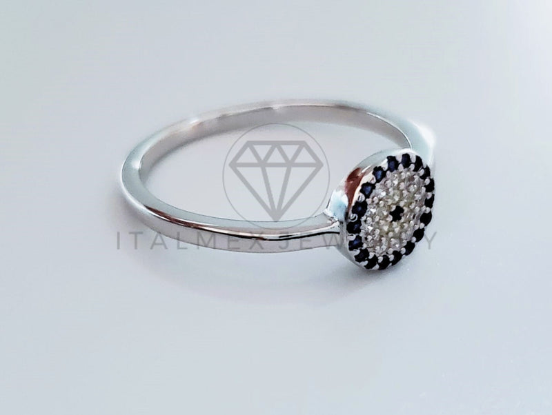Anillo de Dama - 104746 - Anillo Ojo Turco Circonia Azul Plata .925