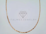 Cadena Clásica - 106080 - Estilo Gucci Rayada 3mm/24" Dorada - Oro Laminado 18K