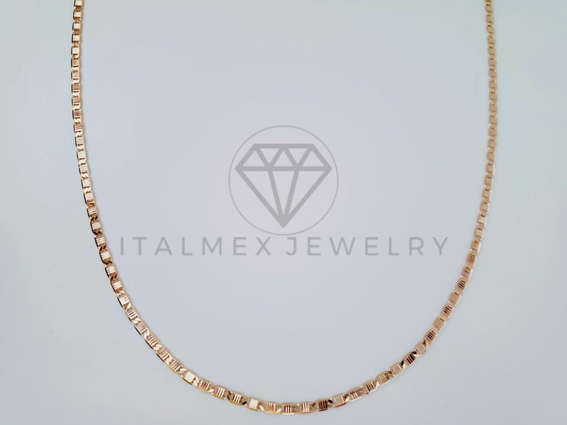 Cadena Clásica - 106080 - Estilo Gucci Rayada 3mm/24" Dorada - Oro Laminado 18K