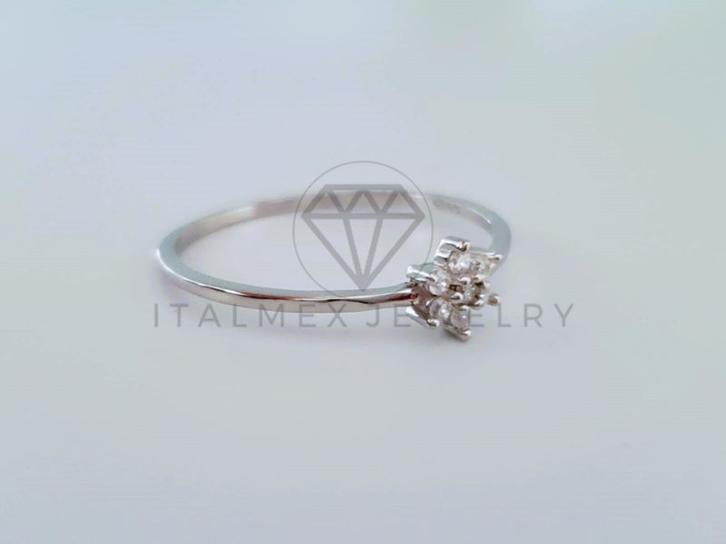 Anillo de Dama - 104716 - Anillo Flores Circonia Clara Plata .925