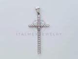 Dije Religioso - 104836 - Dije Cruz Fina con Circonia Mediano - Plata .925