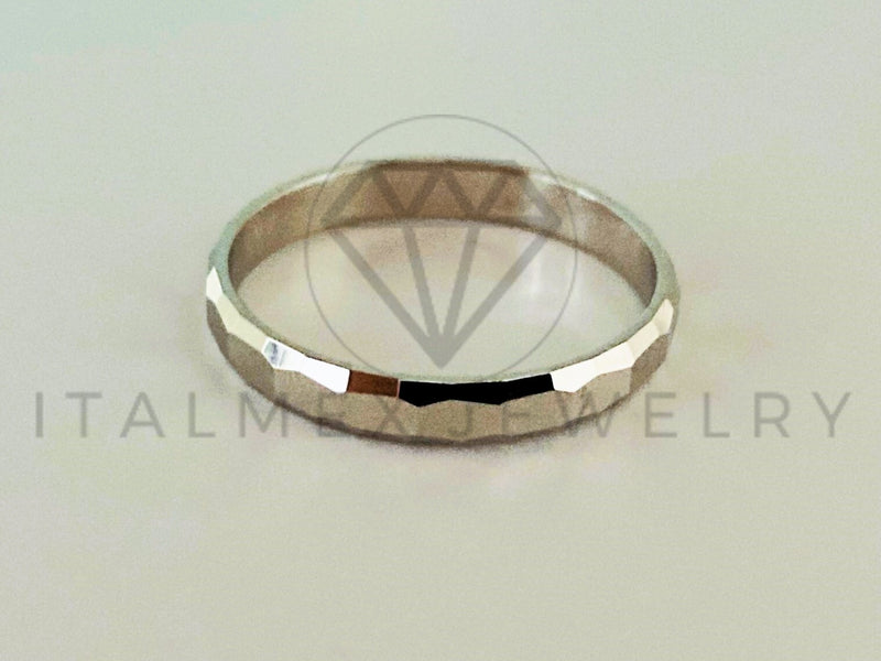 Anillo de Plata - 105423 - Argolla Matrimnio Facetada Plata .925