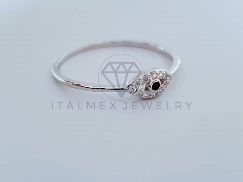 Anillo de Dama - 104707 - Anillo Ojo Turco Circonia Azul Plata .925