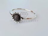 Anillo de Dama - 105049 - Anillo de Flor Girasol - Plata .925