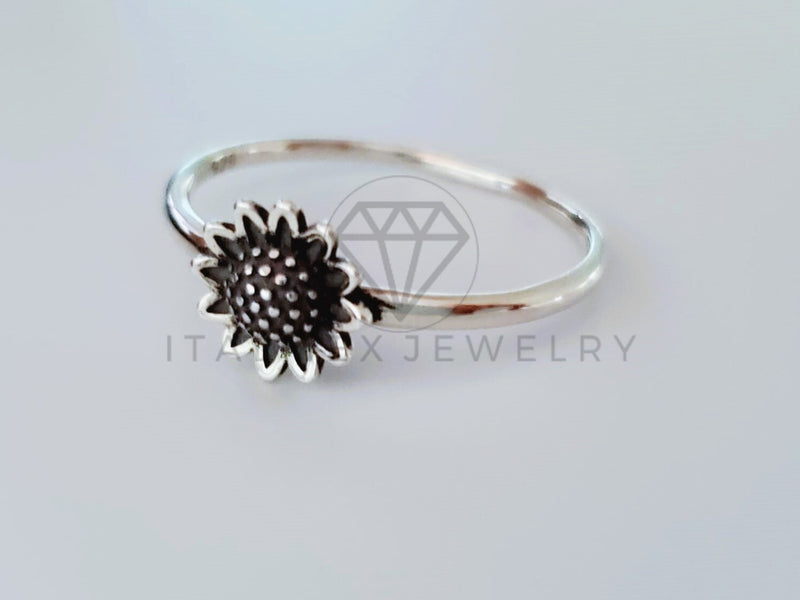 Anillo de Dama - 105049 - Anillo de Flor Girasol - Plata .925