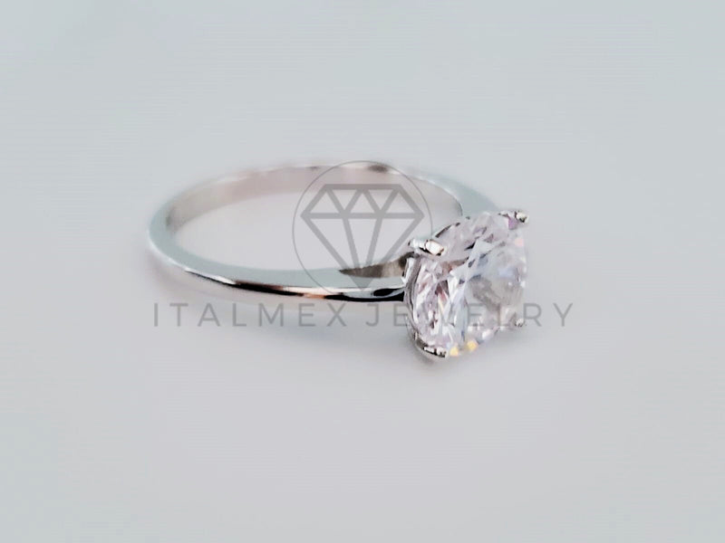 Anillo de Dama - 104726 - Anillo Solitario Circonia Clara 8mm Plata .925