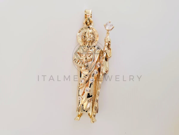 Dije Religioso - 105245 - Dije de San Judas con Circonia Clara Oro Laminado 18K