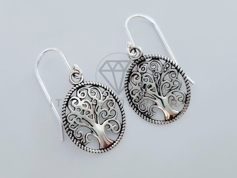 Arete de Lujo - 105202 - Arete Arbol de la Vida - Plata .925