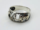Anillo de Dama - 105514 - Argolla Safari Elefante y Jirafas Plata .925