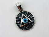 Dije No Religioso - 105510 - Medalla Illuminati Ojo Azul - Plata .925
