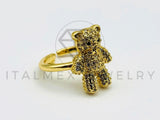 Anillo de Dama - 105577 - Anillo Osito de Peluche Circonia Clara Oro Laminado 18K