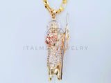 Dije Religioso - 104880 - Dije de San Judas con Circonia Clara - Oro Laminado 18K