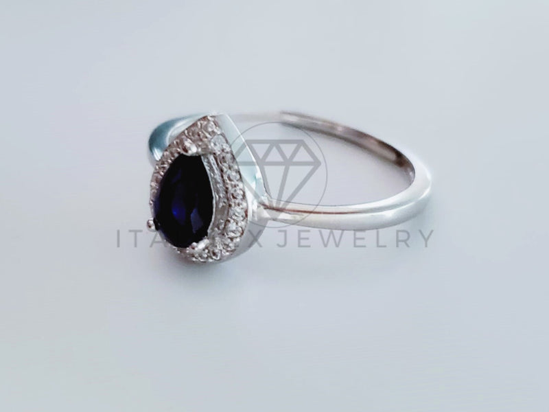 Anillo de Dama - 104741 - Anillo Gota Circonia Azul Plata .925