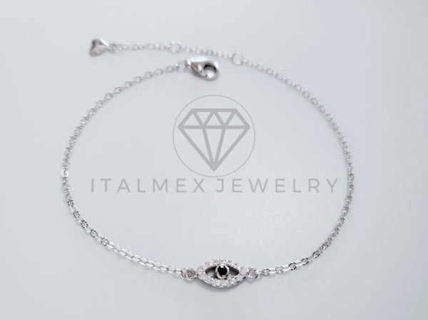 Pulsera de Lujo - 104778 - Diseño Ojo Turco Plata Fina .925