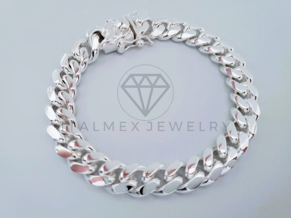 Pulsera de Lujo - 104826 - Diseño Cubana Miami 10mm/8Pulgadas Plata Fina .925