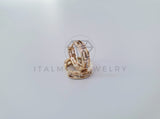 Arete de Lujo - 105356 - Huggie de Grecas Oro Laminado 18K