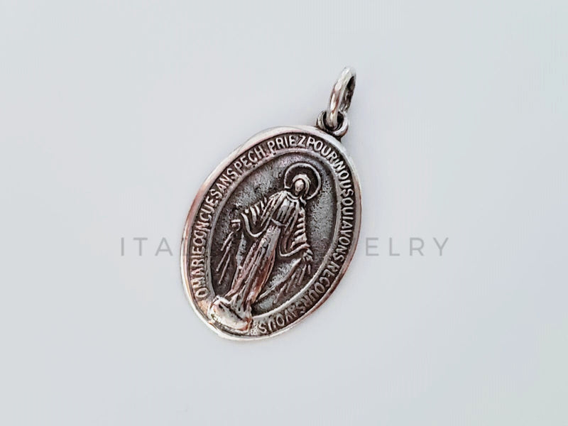 Dije Religioso - 105151 - Medalla Santo Doble Cara Plata .925