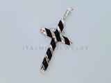 Dije Religioso - 104998 - Dije Cruz Espiral Negro - Plata .925