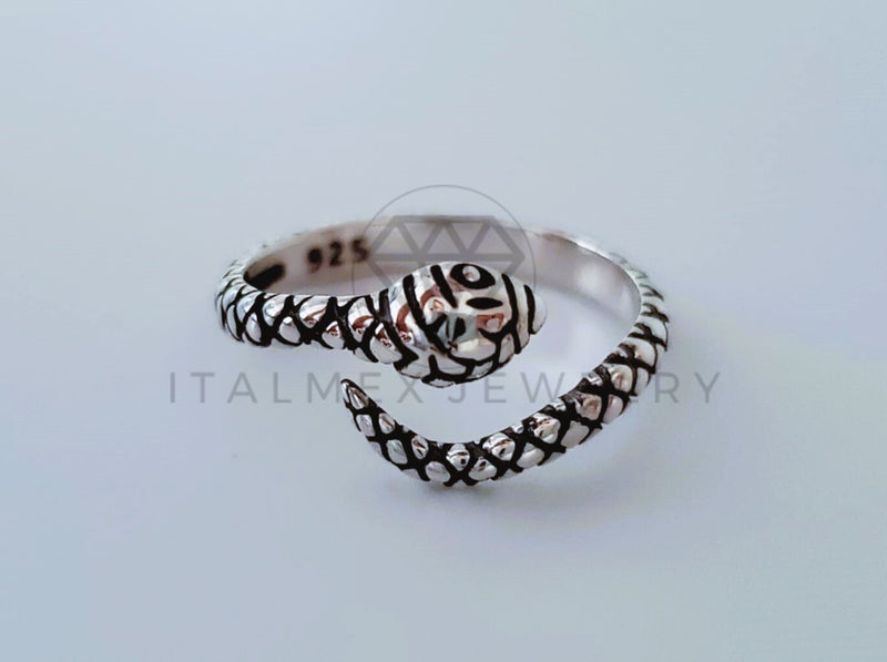 Anillo de Dama - 104986 - Anillo Serpiente Artesanal Plata .925