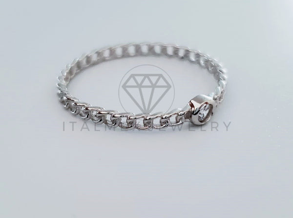 Anillo de Dama - 104745 - Anillo Solitario Cadena Circonia Clara Plata .925