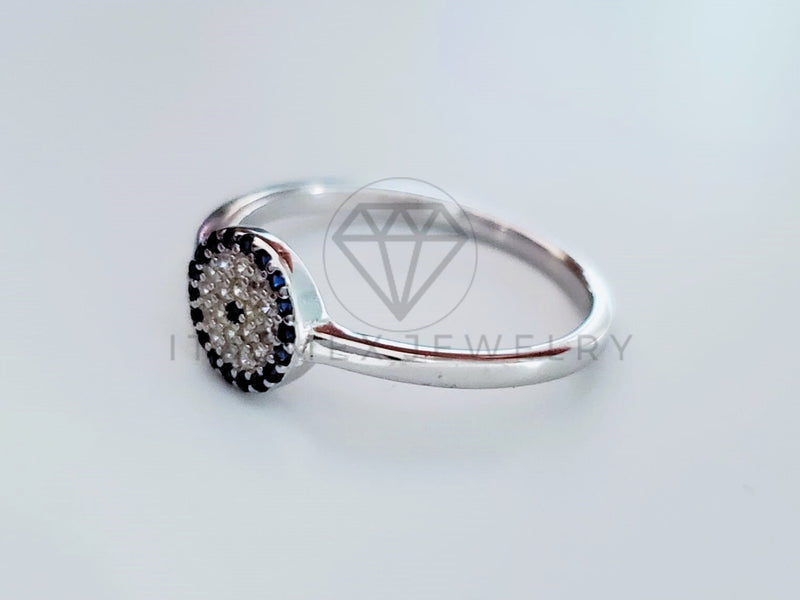 Anillo de Dama - 104746 - Anillo Ojo Turco Circonia Azul Plata .925