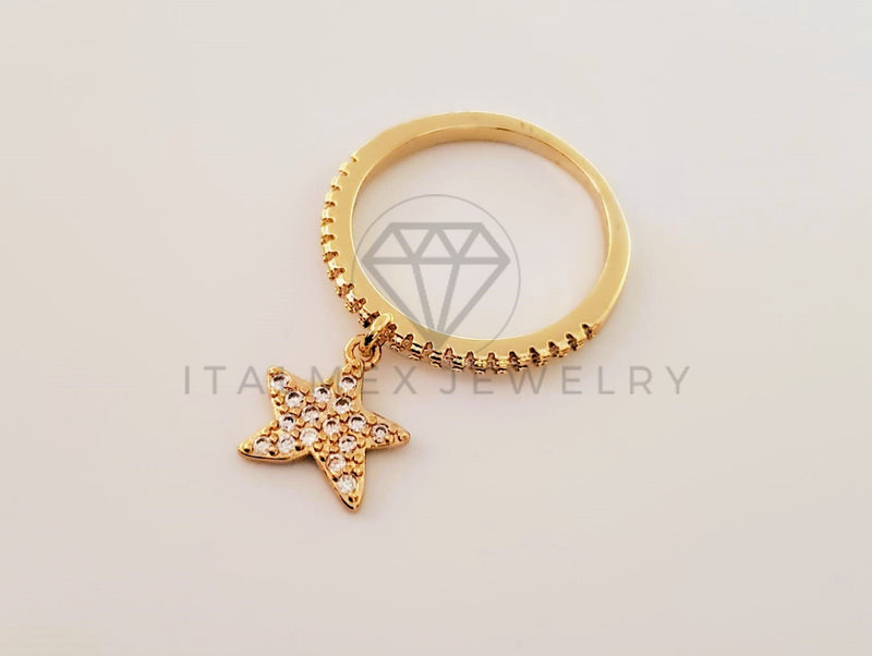 Anillo de Dama - 105378 - Anillo Estrella de Mar y Circonia Clara Oro Laminado 18K