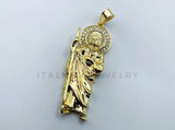 Dije de Lujo - 105695 - Dije San Judas Circonia Clara Grande Oro Laminado 18K