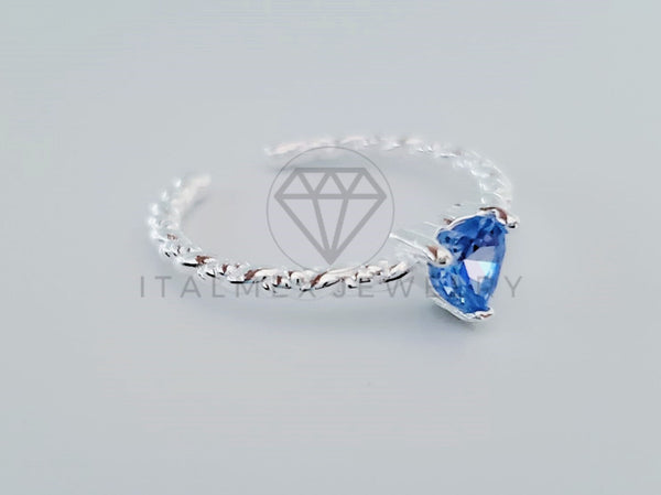 Anillo de Dama - 104743 - Anillo Corazon Circonia Azul Cielo Plata .925